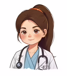 a woman in scrubs with a stethoscope on her chest