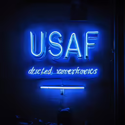 a neon sign for a restaurant near a window