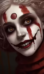 there is a woman wearing halloween makeup