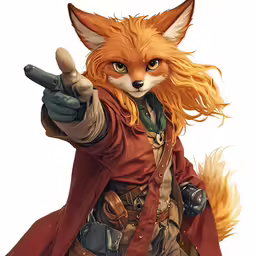 a cartoon character has an orange fur on