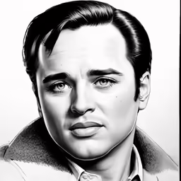 black and white portrait of a man looking at camera