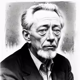 an old black and white photo of an older man