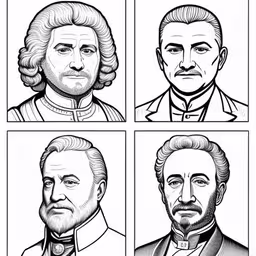a collection of six historical portraits of men,four portrait of three people who have different facial expressions,a series of black and white images depicting four men, one with beards, the other,four portraits of the famous people who were in the war,four different faces, one is male and one is female