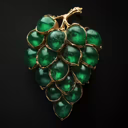 a close up view of a green glass cluster of grapes