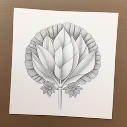 a sketch of a large flower,a drawing with some flowers in it