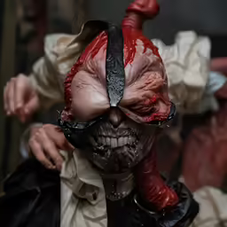 a close up of a person dressed as the joker