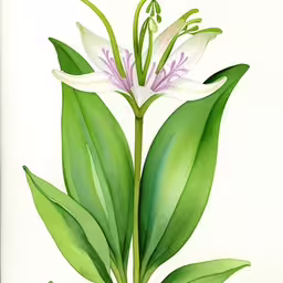 white flower with green leaves on the side