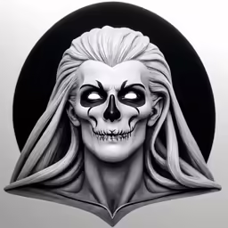 a woman with white hair and a mask is seen