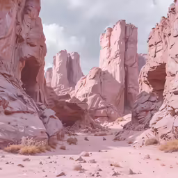 some large rock formations near one another