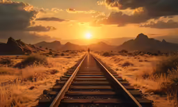 a man standing at the end of train tracks