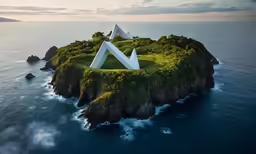 a very strange and unusual shaped building near the ocean
