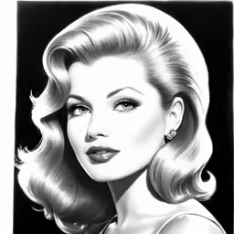 a drawing of a woman with blonde hair