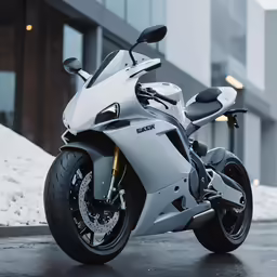 the new bmw sport motorcycle is parked on the road