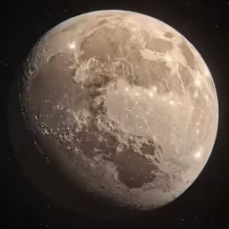 an image of the moon with stars in the background
