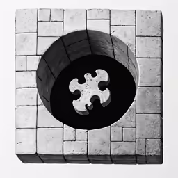 the image has two pieces of black and white