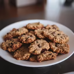 a bunch of cookies are sitting on a white plate