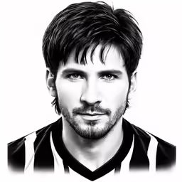 a man is posing for a black and white photo