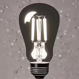 the light bulb is glowing on the wall