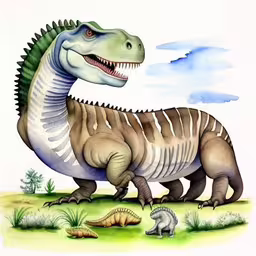 the dinosaurs are different sizes and colors