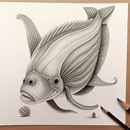 a drawing with some markers and a pencil