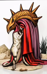 an artwork piece that looks like a man with horns on