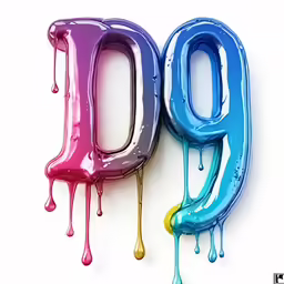 two colorful font are shown next to each other