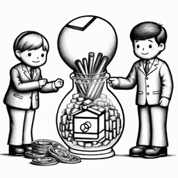 two men putting money in the money jar