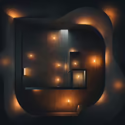 an abstractly lit room with different lighting