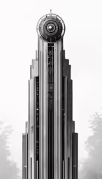 the skyscraper structure looks as though it is made from two halves of concrete