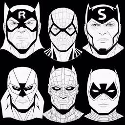 the different versions of batman and the flash in black and white