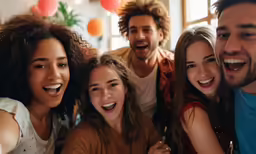 several smiling young adults posing for the camera