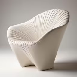 a white chair that has been made into a curvey chair