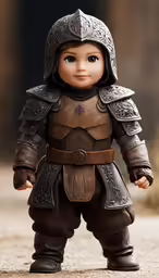 this is a kid dressed in armor and holding a book