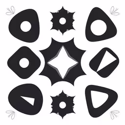 the five different shapes in the shape of a flower