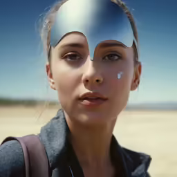 a woman with a strange look under her face