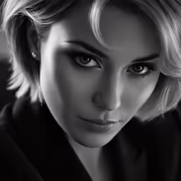 a close up of a woman with blonde hair