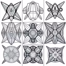 several geometric design drawings and the same shapes