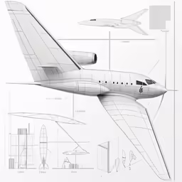 the plan for a commercial aircraft that is ready to fly