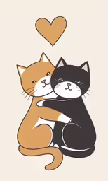 two cats hugging on top of each other