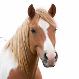 a horse with a white spot and a blonde mane