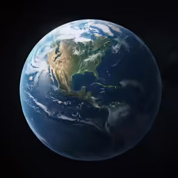 a very large blue planet in the space