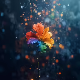 two flowers on a stick in a glass vase