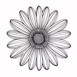a drawing of a large flower in black and white,a white flower with black outline artwork by amanda szt,the circular art of person is a stunning piece of artwork that combines optical skills with complex lines and shapes sunflower drawing, sunflower drawing, black and white background, black flower drawing, blue sky, floral, white background drawings, texture,an illustration of a sunflower with a center flower,a large black and white flower drawing