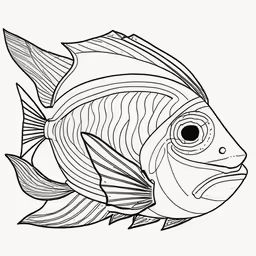 an illustration of a fish coloring page