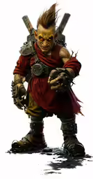 a rendering of a cartoon character in armor with two large scissors and claws