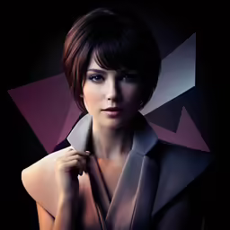 a beautiful woman posing in a dark room