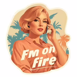 a lady holding a phone with the words on fire