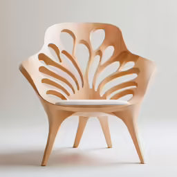 a chair made out of a leaf like object