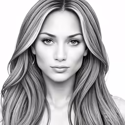 a portrait of a woman with long hair