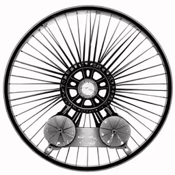 a spoke wheel, with wheels, and other components